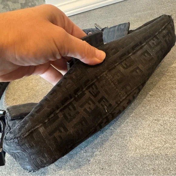 Fendi Black FF Logo Mini Baguette Shoulder Bag - Picture 5 of 10